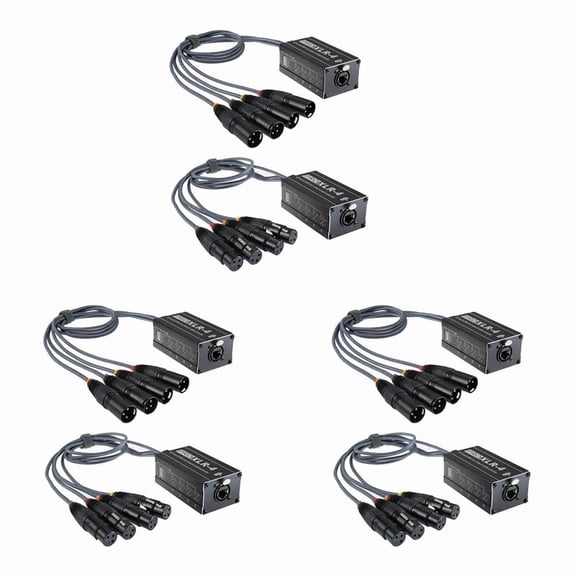 3Pair XLR Male/Female 4 Channel Snake 3Pin XLR/ to Ethercon RJ45 Cat5/Cat6 Ethernet Extender for Live Stage, Black