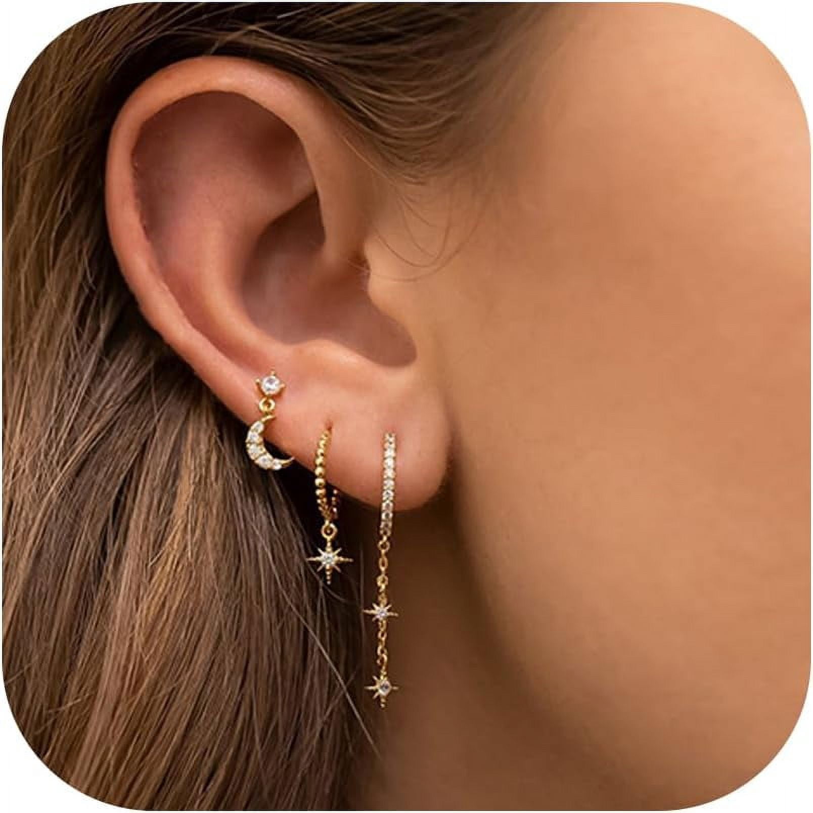 Miss Right Heart Hoop Earrings For Women, Small Gold Hoop Earrings Dainty Love Huggie Hoop Dangle Earrings Jewelry With Cubic Zirconia - View #6