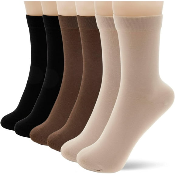 3Pairs/5Pairs/6Pairs Thin Crew Socks for Women - Dress Socks - Soft Cotton Socks - Casual Above Ankle Crew Socks