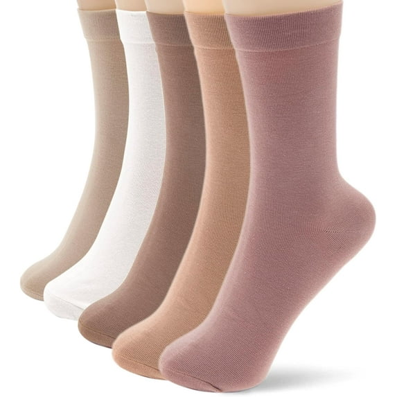 3Pairs/5Pairs/6Pairs Thin Crew Socks for Women - Dress Socks - Soft Cotton Socks - Casual Above Ankle Crew Socks