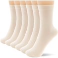 thumbnail image 1 of 3Pairs/5Pairs/6Pairs Thin Crew Socks for Women - Dress Socks - Soft Cotton Socks - Casual Above Ankle Crew Socks, 1 of 5