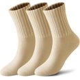 thumbnail image 1 of 3Pairs Boot Socks for Women Winter Wool Solid Thick Warm Socks Crew Socks Christmas Gift, 1 of 6