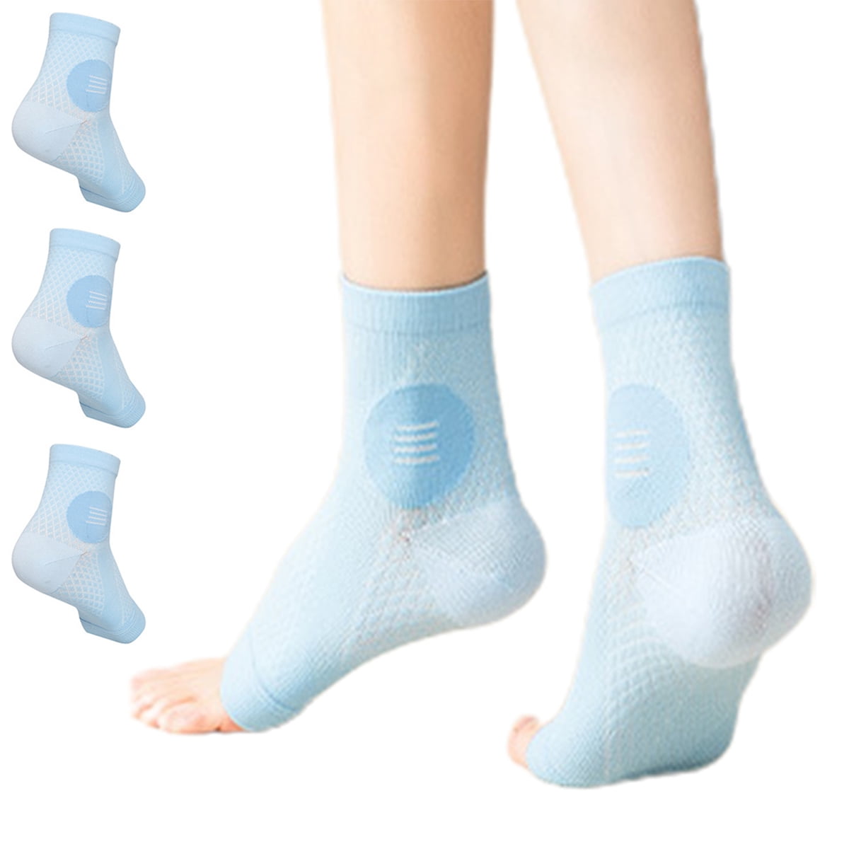 3Pairs Ankle Brace Socks Compression Sleeve for Neuropathy Pain for
