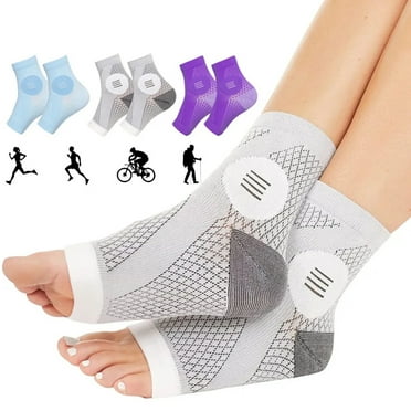 3Pairs Neuropathy Socks Peripheral Neuritis Compression Toeless Foot Sleeves -Ankle Gout,Plantar Fasciitis Relief Brace (S,Multicolor)