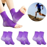 3Pairs Neuropathy Socks - Peripheral Neuritis Compression Toeless Foot Sleeves for Nerve Damage Pain in Feet, Ankle Gout, Plantar Fasciitis Relief Brace for Men and Women (XL,Violet)