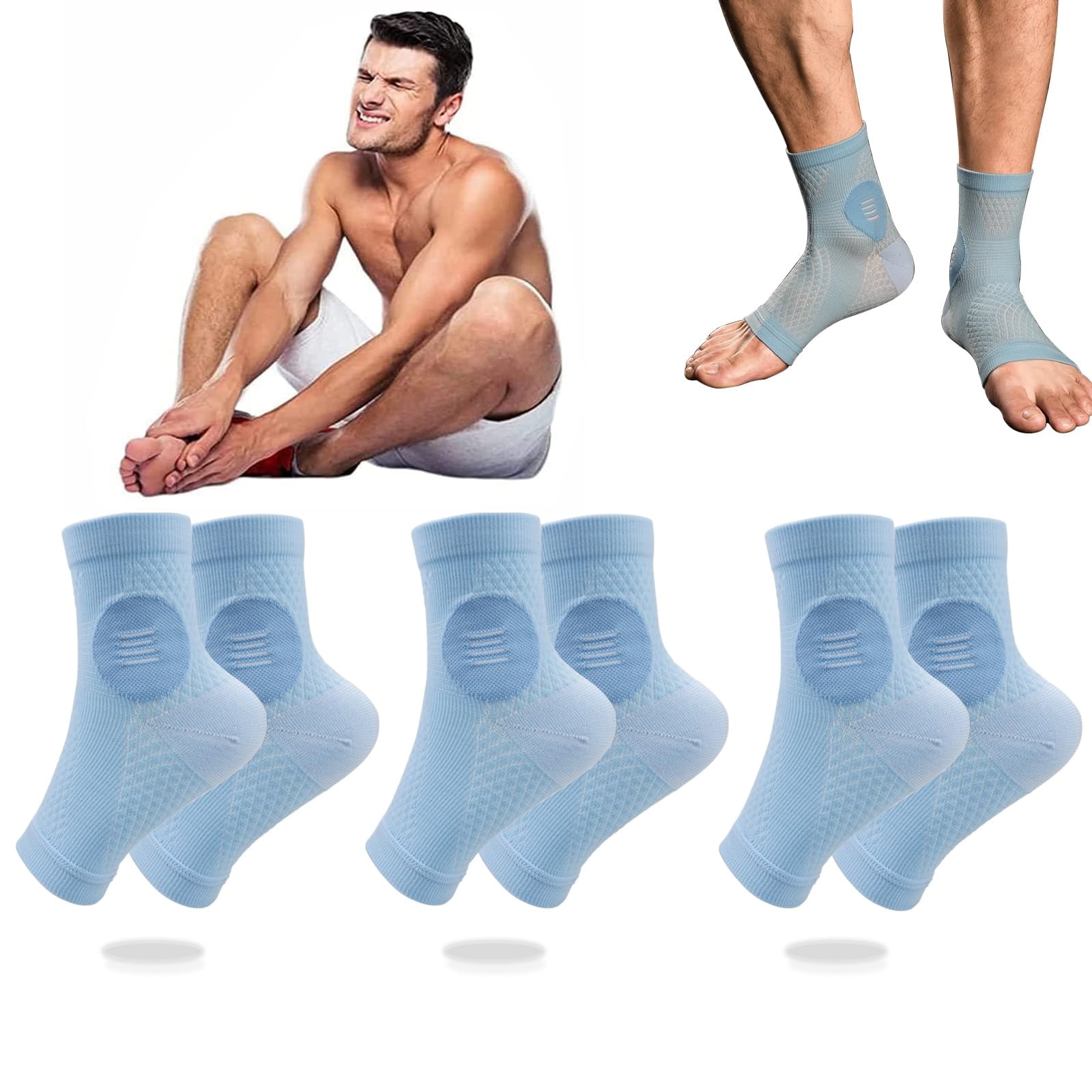 Soothe Socks Neuropathy Compression Ankle Arch Support Protection