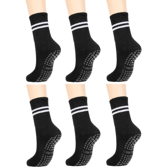 3Pairs Pilates Socks with Grips for Women Yoga & Barre - Non Slip