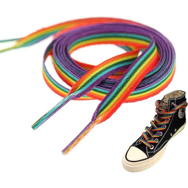 3Pairs Rainbow Shoelaces Long Rainbow Shoelaces for Sneakers Colored