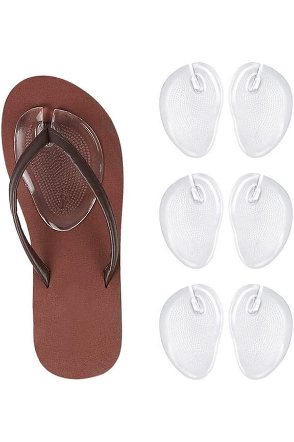 3Pairs Soft Silicone Flip Gel Cushions Pad Toe Protectors for Thong Sandal Flip Flop Gel Inserts Guards Insoles Shoes Grip Pads (Style 1)