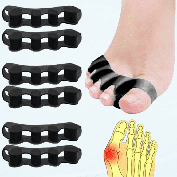 3Pairs Toe Separator, Gel Toe Separators Stretchers Spacers, Toe Spacer for Overlapping Toes to Relax Toes,Toe Straighteners for Correct Bunions,Manicure,Spacer Running Yoga Pedicure(Black)
