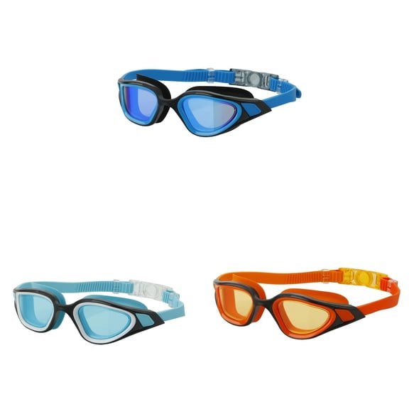3Pairs Unisex Adult Swimming Goggles, Anti Fog 180° Wide View Polarized Swim Glasses, Adjustable Nose Bridge, Leak Proof UV Protection for Men Women Youth, 26.2"