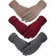thumbnail image 1 of 3Pairs Warm Touch Screen Gloves, Women Winter Gloves Fleece Lined Windproof Gloves for Women Gifts Stocking Stuffers, 1 of 7
