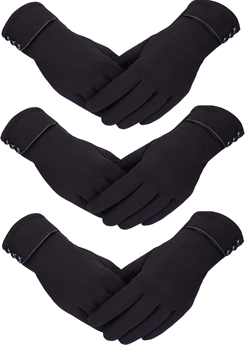 3Pairs Warm Touch Screen Gloves, Women Winter Gloves Fleece Lined