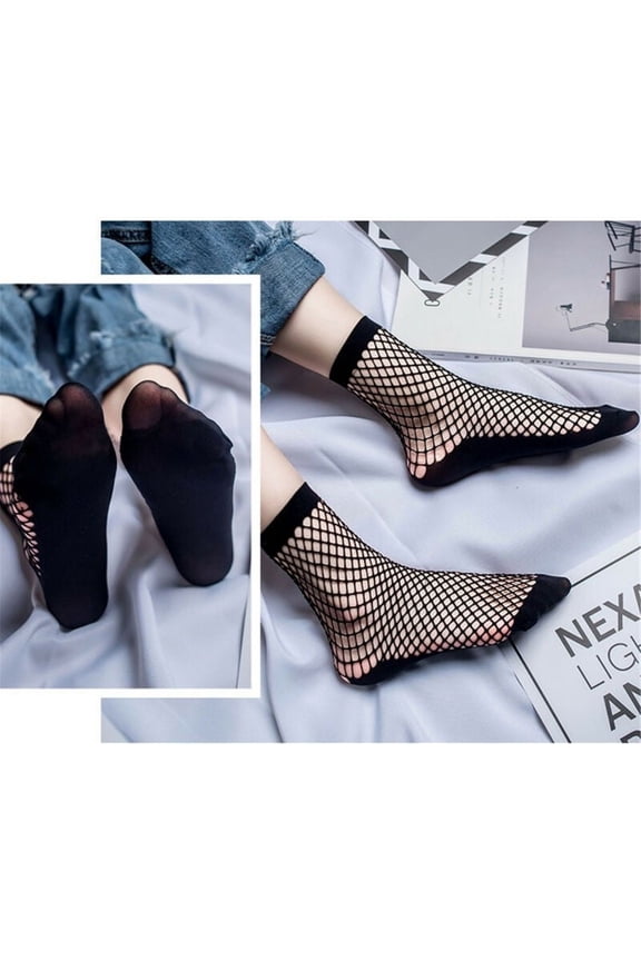 3Pairs Women Socks Fashion Women Bow Mesh Fish Net Short Sock Fishnet Ankle High Socks