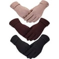 thumbnail image 1 of 3Pairs Womens Winter Warm Gloves, Touchscreen Texting Fleece Lined Windproof Driving Gloves Hand Warmer, 1 of 7