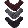 thumbnail image 1 of 3Pairs Womens Winter Warm Gloves, Touchscreen Texting Fleece Lined Windproof Driving Gloves Hand Warmer, 1 of 7