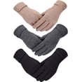 thumbnail image 1 of 3Pairs Womens Winter Warm Gloves, Touchscreen Texting Fleece Lined Windproof Driving Gloves Hand Warmer, 1 of 7