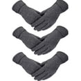 thumbnail image 1 of 3Pairs Womens Winter Warm Gloves, Touchscreen Texting Fleece Lined Windproof Driving Gloves Hand Warmer, 1 of 7
