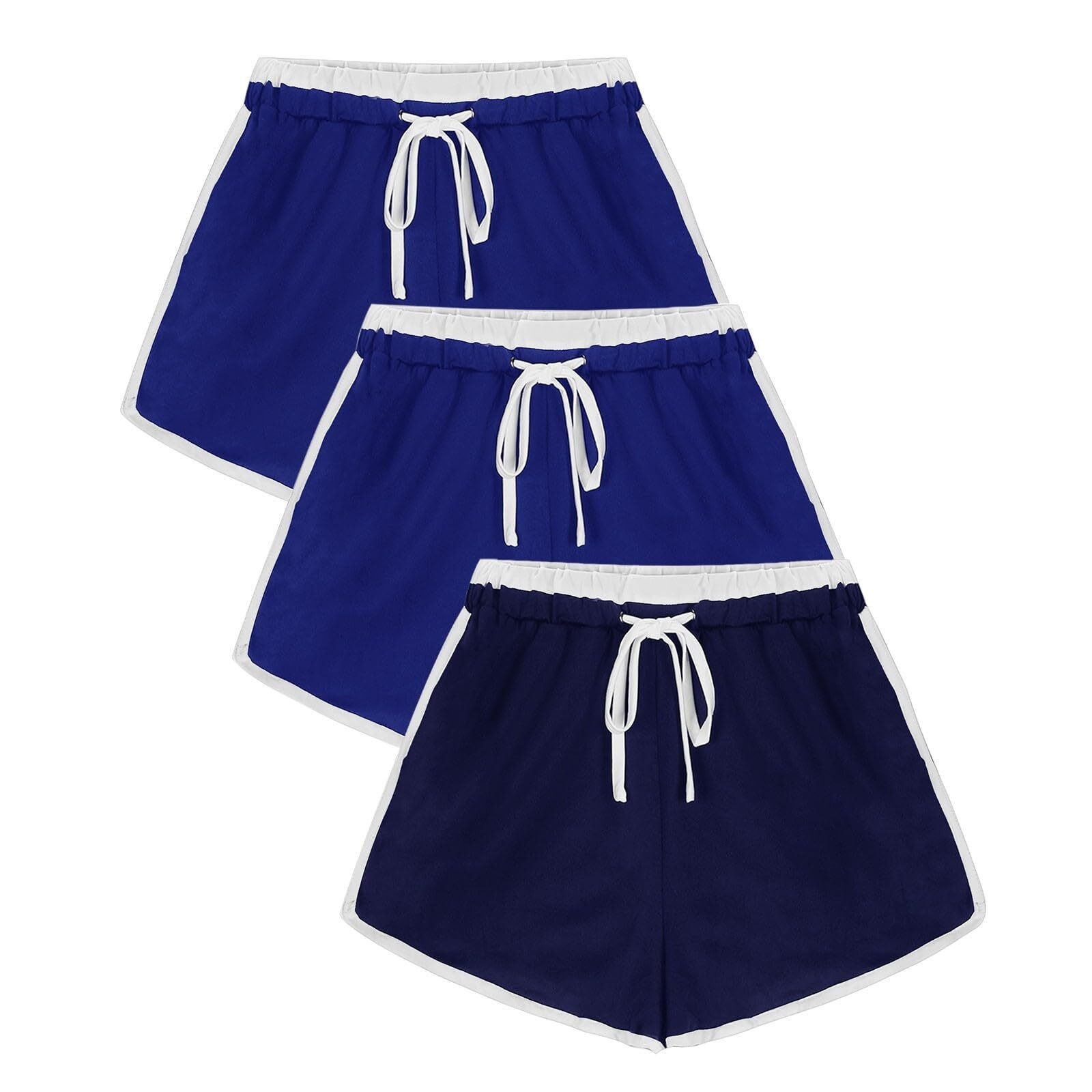 3Pc Athletic Shorts for Women Casual Yoga Workout Leggings Summer