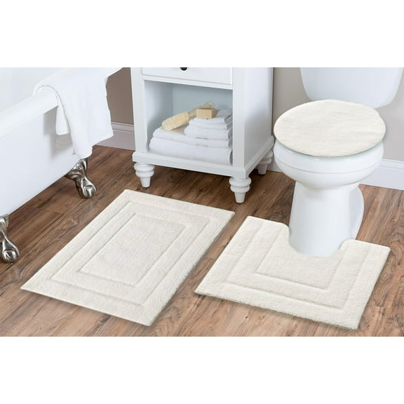 3Pc Bathmat Logan White