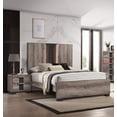 thumbnail image 1 of 3Pc Beautiful Bedroom Suite Gray/Black Finish King Size Sleek Bed Nightstand Set, 1 of 7