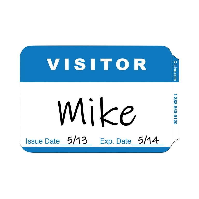 Self-Adhesive Name Badges, Hello My Name Is, Blue, 3.5 x 2.25, 100/BX Self-Adhesive Name Badges, Hello My Name Is, Blue, 3.5 x 2.25, 100/BX