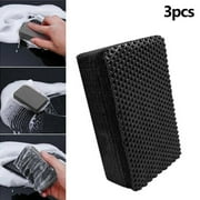 3Pc Car Clay Bar Pad Sponge Block Cleaning Eraser Wax Polish Pad Tools black