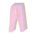 thumbnail image 1 of 3Pc Children's Leggings Pants Solid Color Lightweight Breathable Pant for Girls Casual Elastic Waist Slim Leg Legging Purple 11-12 Years, 1 of 3