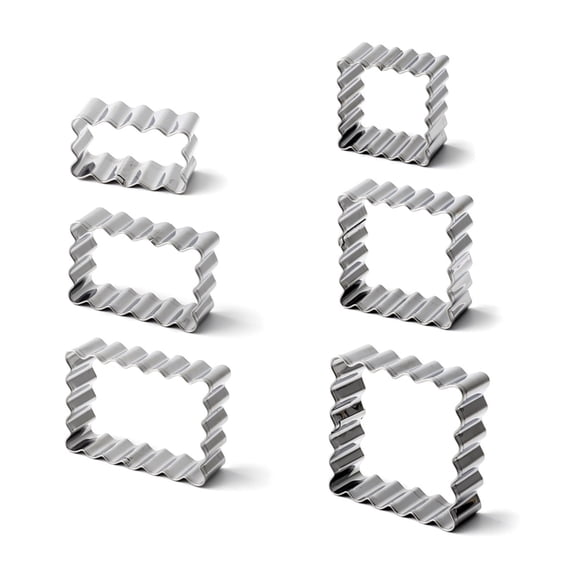 3Pc Clearance Under $3 Rectangle Cookie Cutters Cookie Cutter For Baking, Stainless Steel Stainless (H)