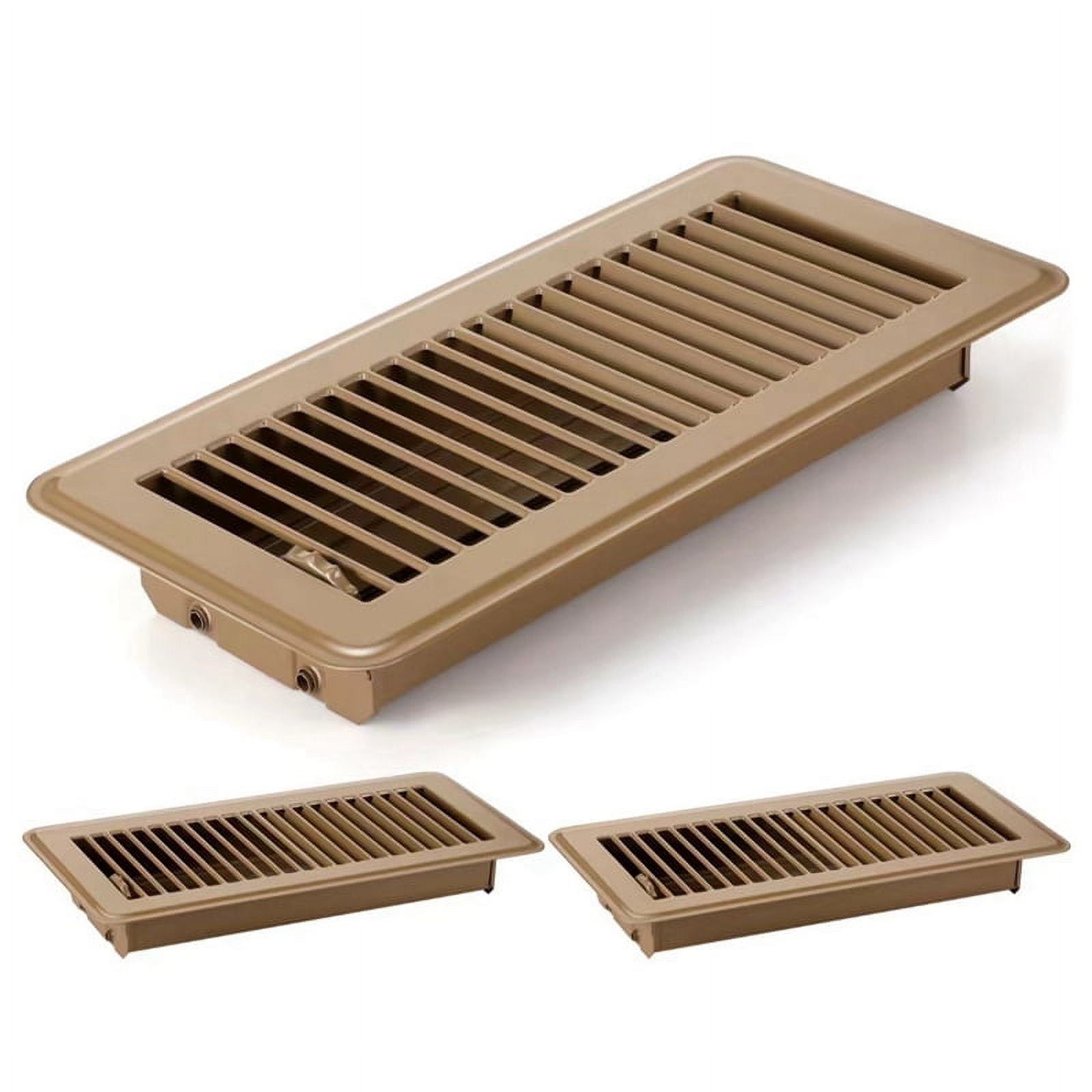 3Pc Floor Vents,4x10In Floor Register Floor Vent Covers for HeavyDuty Air Floor Vent Cover for Home Floor Wall Ceiling,A,3 * floor register,Brown