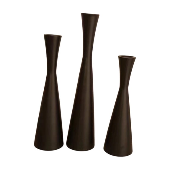 3Pc Iron Metal Candlestick Set With Modernist Design And Romantic Outline, For Table Candlelight Dinner Home Holiday Decor, 7.48 8.66 10.24 In Heights, 0.55 Lb Weight