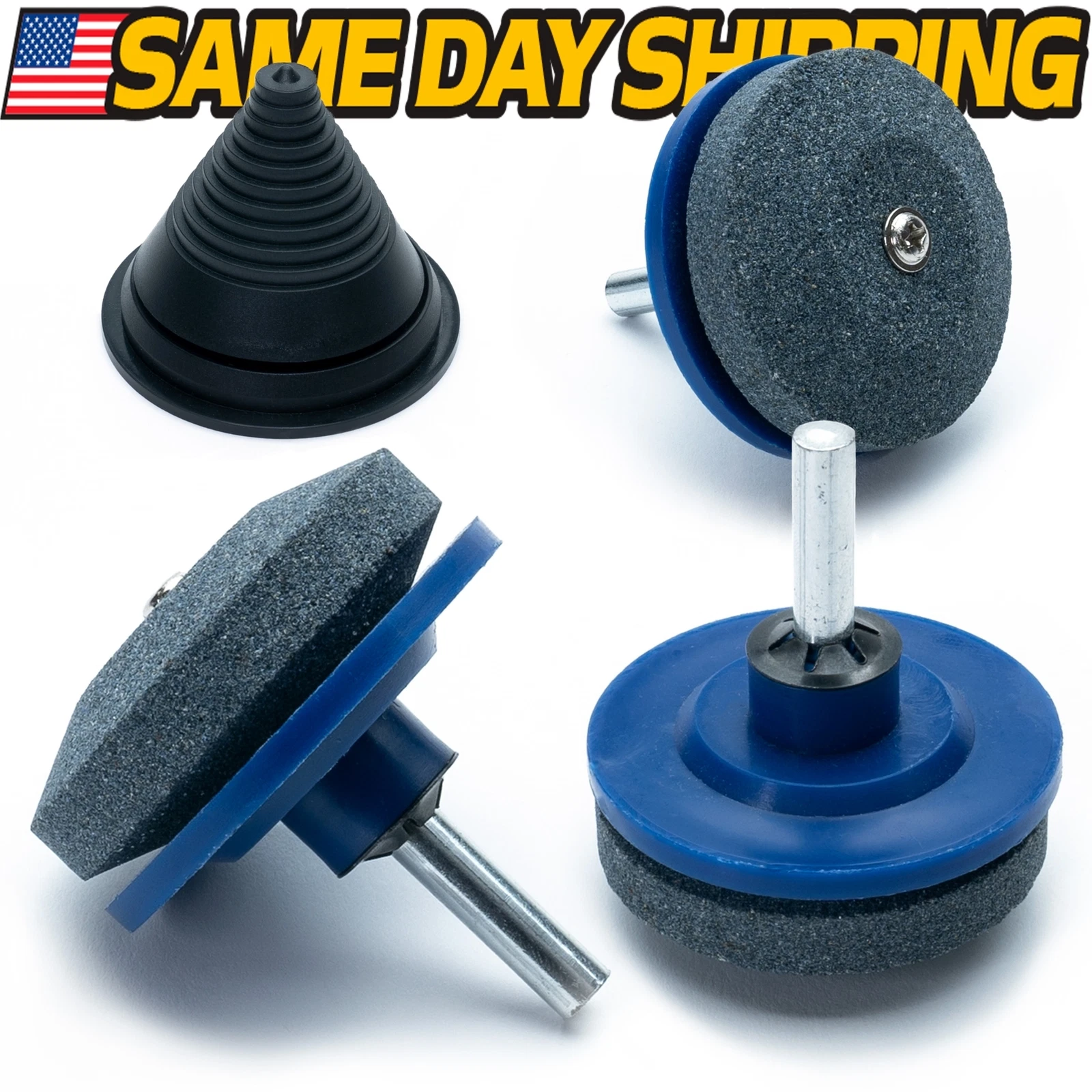 (3Pc) Lawn Mower Deck Blade Sharpener Kit W/Balancer For Dixie Chopper ...
