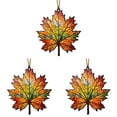 thumbnail image 1 of 3Pc Maple Leaf Ornament,Orange 3.14",Autumn Decorations,Window Hanging Suncatchers For Windows,Thanksgiving Leaves Decor,Fall Tree Decorations,Fall Hanging Decorations,White Elephant Xmas Gifts, 1 of 5
