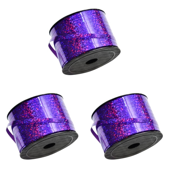 3Pc Metallic Curling Ribbon,298Ft Holographic Shiny Balloon String Ribbon Roll, Crimped Foil Ribbon for Gift Wrapping, Floral Bouquet and Party Decoration, Laser Ribbon for Birthday DIY Craft Supply