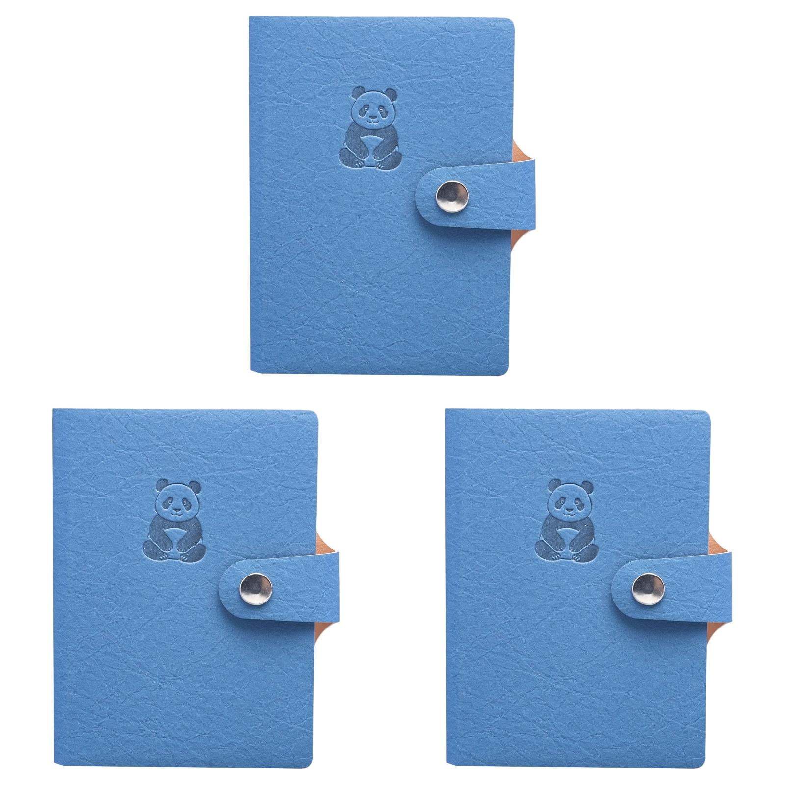 3Pc Mini Panda Embossed PU Leather Notebook,A7 Pastel Snap Button Purse ...