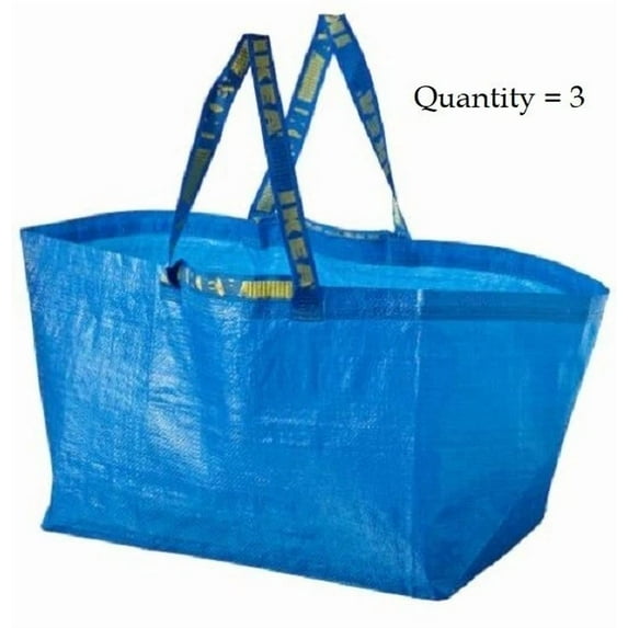 3Pc New Large Reusable Shopping Bag Laundry Tote Grocery Carrier Storage