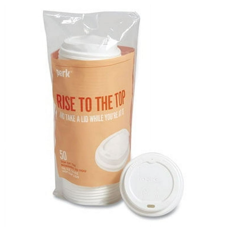 Plastic Hot Cup Lids, Fits 10 oz, 12 oz, 16 oz Cups, White, 50/Pack Plastic Hot Cup Lids, Fits 10 oz, 12 oz, 16 oz Cups, White, 50/Pack