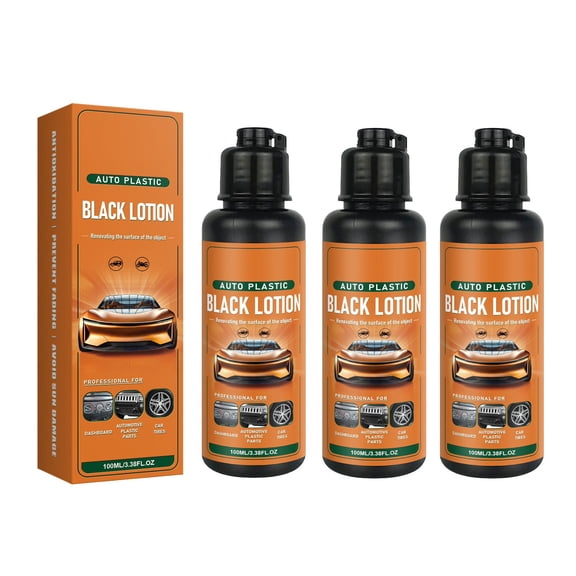 3Pc Plastic Refurbishing Agent 100ml, Automotive Plastic Restorer and Trim Restorer, Restores Faded Glossy Finish, UV Protection Anti-Cracking, for Car Dashboard Door Panel Bumper