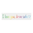 thumbnail image 1 of 3Pc Rear View Mirror Decorative Stickers - 11X2Cm (Approx 4.3X0.8 Inch) With "I Love You, Drive Safe" Design, Heart Accent - For Car Rearview Mirror Decoration, Daily Drive, 1 of 5
