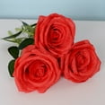 thumbnail image 1 of 3Pc Roses Artificial Flowers,10.6" Artificial Silk Bobo Ball Bouquet Flowers,Simulation Rose Flower Decor for Valentines Day,Props Imitation Rose,Wedding, 1 of 7