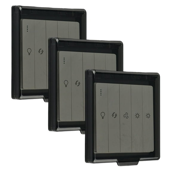 3Pc Self-Adhesive Switch Protective Cover Plastic For Protection Socket Wall 86 Type