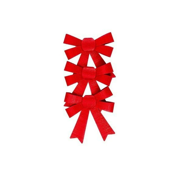 3Pc Shiny Bows (Red) - Set of 3