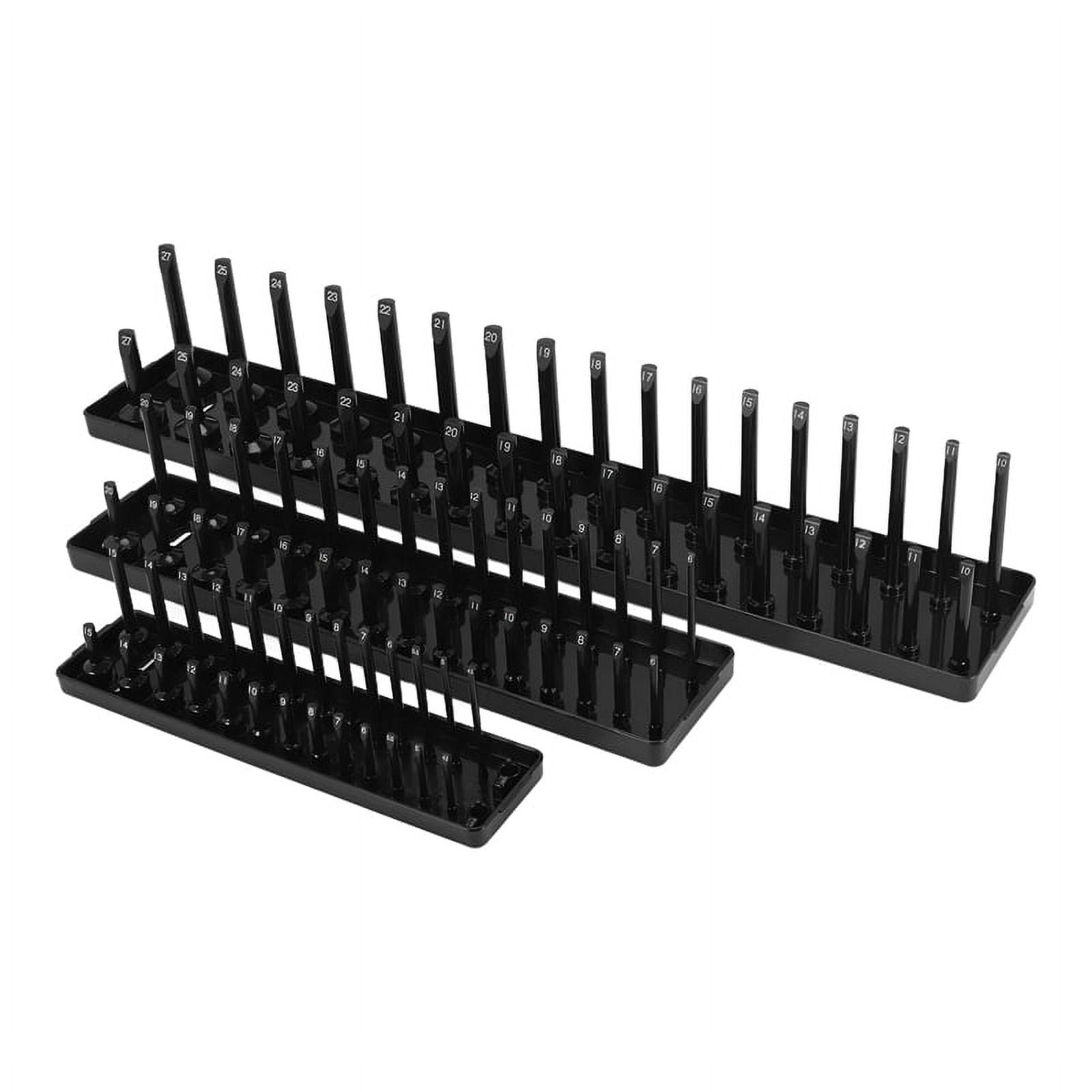 3Pc Socket Organizer Tray Set Black Metric Trays 1/4Inch 3/8Inch & 1 ...