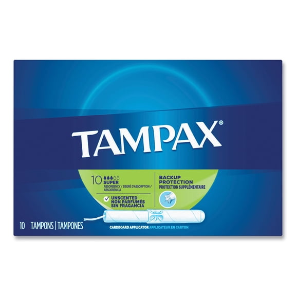 3Pc Tampax Cardboard Applicator Tampons Super, 10/Box