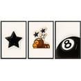 thumbnail image 1 of 3Pc Trendy 8 Ball Canvas Wall Art Star Poster Urban Street Modern Wall Decor Print For Home Living Room Bedroom Set of 3, 1 of 6
