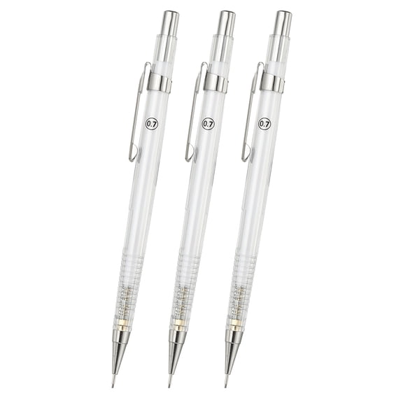 3Pcs 0.3 mm Mechanical Pencil, Plastic Drafting Pencil Artist Holder for Writing Sketching Drawing Marking Art, White
