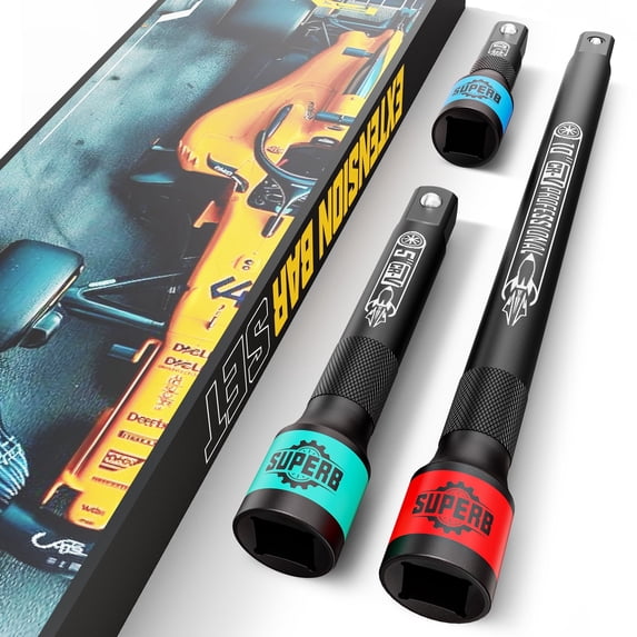 3Pcs 1/2 Inch Extension Bar Set