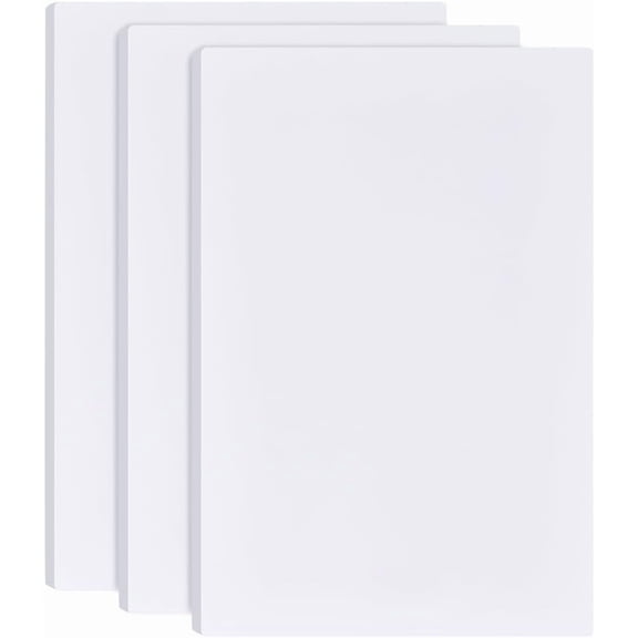 3Pcs 1/2 Inch White Foam Boards, 12x8 Rectangle PVC Sheet Poster Board for Mounting, Crafts, Art, Display, Presentation and Projects