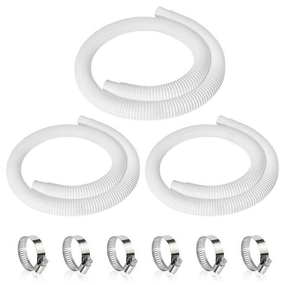 3Pcs 1.25in Pool Hose,59in Long Accessory Pump Hoses for 1-1/4in Diameter All Above Ground Filter Pumps