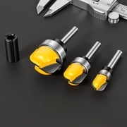 3Pcs 1/4 Inch Shank Round Nose Router Bit Set Bowl and Tray Template Router Bit Set 3/4 1/2 1-1/8 inch Cutting Diameter for Plywood Solid Wood